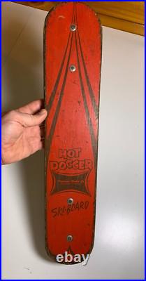 Vintage Wood Hot Dogger Ski Board Skateboard Torrance California METAL WHEELS