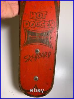 Vintage Wood Hot Dogger Ski Board Skateboard Torrance California METAL WHEELS