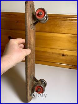 Vintage Wood Hot Dogger Ski Board Skateboard Torrance California METAL WHEELS