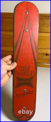 Vintage Wood Hot Dogger Ski Board Skateboard Torrance California METAL WHEELS