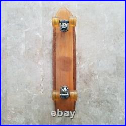 Vintage Wood Inlay Skateboard Continental Slick Wheels 24 Rare Collectable