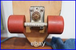 Vintage Wood Skateboard X Caliber Trucks Cadillac Hot Lips Wheels 70s