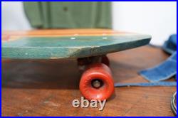 Vintage Wood Skateboard X Caliber Trucks Cadillac Hot Lips Wheels 70s