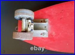 Vintage Wooden Rinky Dink Surf Board Metal Steel Wheels 24 Skateboard 1960s