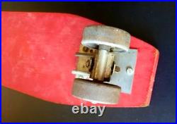 Vintage Wooden Rinky Dink Surf Board Metal Steel Wheels 24 Skateboard 1960s