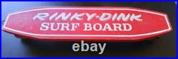 Vintage Wooden Rinky Dink Surf Board Metal Steel Wheels 24 Skateboard 1960s