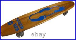 Vintage Wooden Sidewalk Surfboard Skateboard Fifteen Toes Nash Wood Metal Wheels