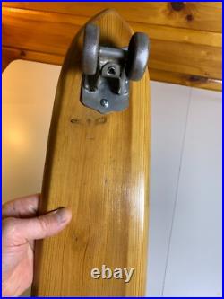 Vintage Wooden Sidewalk Surfboard Skateboard Fifteen Toes Nash Wood Metal Wheels