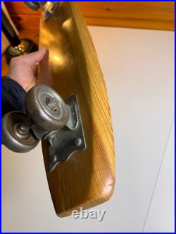 Vintage Wooden Sidewalk Surfboard Skateboard Fifteen Toes Nash Wood Metal Wheels