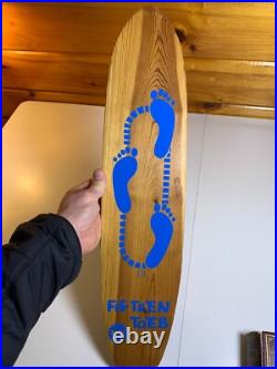 Vintage Wooden Sidewalk Surfboard Skateboard Fifteen Toes Nash Wood Metal Wheels