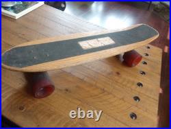 Vintage Wooden Skateboard Deck with Rolls Royce silver could wheels and ACS-500