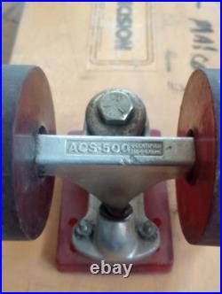 Vintage Wooden Skateboard Deck with Rolls Royce silver could wheels and ACS-500