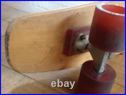 Vintage Wooden Skateboard Deck with Rolls Royce silver could wheels and ACS-500