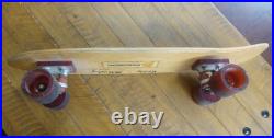 Vintage Wooden Skateboard Deck with Rolls Royce silver could wheels and ACS-500