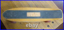 Vintage Wooden Skateboard Deck with Rolls Royce silver could wheels and ACS-500