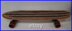 Vintage Wooden Skateboard Metal Park Trucks Wheels Clay Possibly Collectible