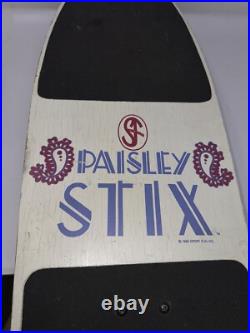 Vintage Wooden Skateboard Paisley Stix 1986- 30 Sport Fun Inc. 1986 Used