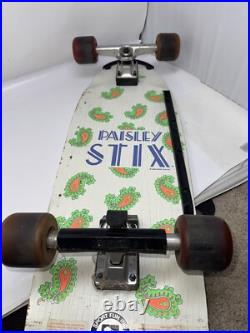 Vintage Wooden Skateboard Paisley Stix 1986- 30 Sport Fun Inc. 1986 Used