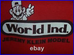 Vintage World Industries Jeremy Klein Super Mario Bomber Vtg Skateboard Shirt