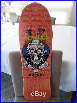 Vintage Zorlac Metallica Mega Skull Skateboard Deck Pushead 80s