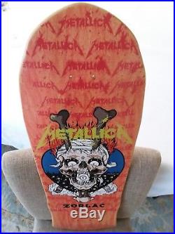 Vintage Zorlac Metallica Mega Skull Skateboard Deck Pushead 80s