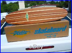 Vintage hobie super surfer multi wooden sidewalk skateboard surfboard decal box
