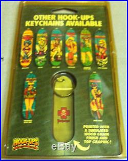 Vintage retro Hook-Ups die cut metal skateboard key chains