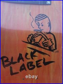 Vintage skateboard neil blender art black label salman agah nos skate deck