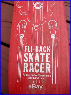 Vintage wooden FLI BACK skate racer sidewalk surfboard skateboard clean skater