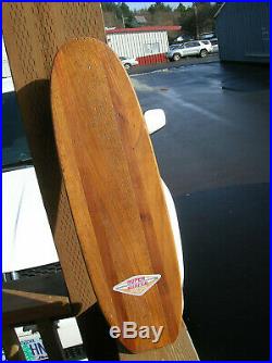 Vintage wooden Hobie 5 stringer sidewalk surfboard skateboard super surfer 1960s