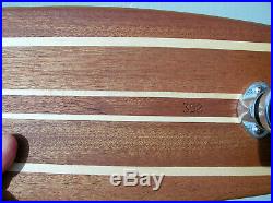 Vintage wooden Hobie 9 stringer sidewalk surfboard skateboard 1960s DECAL box