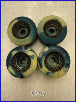 Vision Blurr Swirl Skateboard Wheels OG Vintage Mint Green Yellow