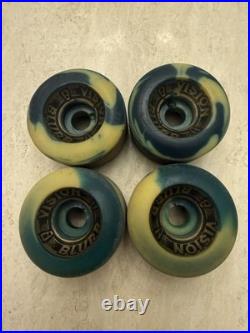 Vision Blurr Swirl Skateboard Wheels OG Vintage Mint Green Yellow