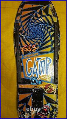 Vision Gator OG 1980s Vintage Skateboard Deck Complete, shredders