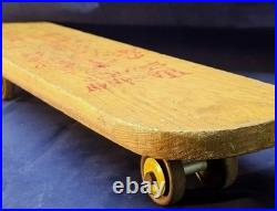 Vtg 1950s/60s HAWAIIAN SURFER Skateboard Steel Wheels with Yellow HUB CAPS Union