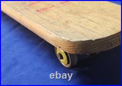 Vtg 1950s/60s HAWAIIAN SURFER Skateboard Steel Wheels with Yellow HUB CAPS Union