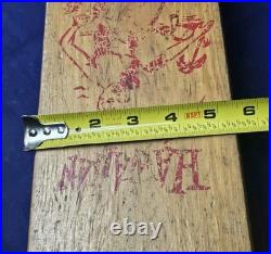 Vtg 1950s/60s HAWAIIAN SURFER Skateboard Steel Wheels with Yellow HUB CAPS Union