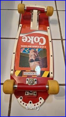 Vtg 1987 Coca Cola Variflex Max Headroom Catch The Wave Skateboard Ex Cond