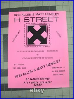 Vtg 1990s skateboard Flyer H Street Utah comp Demo Ron Allen Matt Hensley