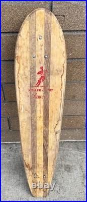 Vtg 60's Aerflyte Roller Derby Wool Inlay Clay Wheel Early Skateboard 30 Long