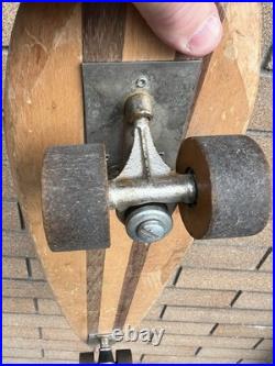 Vtg 60's Aerflyte Roller Derby Wool Inlay Clay Wheel Early Skateboard 30 Long