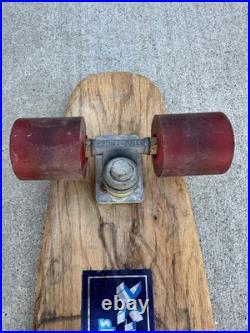 Vtg 70s X-Caliber Wooden Skateboard Stud Trucks Sidewalk Surfboard Dogtown Era