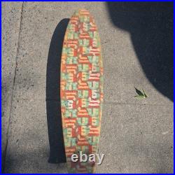 Vtg D&L Products Trickray MOTO BOARD Skateboard Deck Fiberglass Tropical Girl