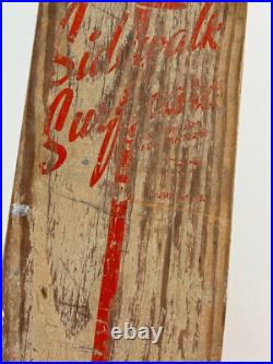 Vtg Nash Malibu Sidewalk Surfboard skateboard RED wood clay wheels NICE