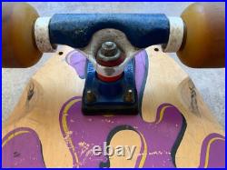 Vtg OG 80's Sims Skateboard Lester Kasai with Tracker Trucks, Powell Bones 3's