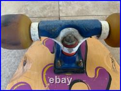 Vtg OG 80's Sims Skateboard Lester Kasai with Tracker Trucks, Powell Bones 3's