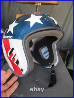 Vtg PRO TEC, Evel Knievel, Easy Rider, Stars and Stripes Full Cut Helmet