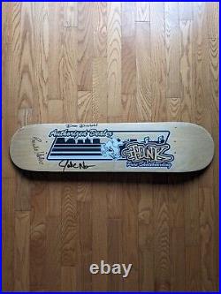 Vtg Vintage Think Skateboards Autographed Authorized Dealer Skateboard Drehobl