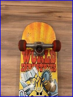 WORLD INDUSTRIES Flameboy Trust Me Vintage Skateboard Deck Trucks Wheels