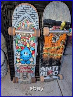 WORLD INDUSTRIES WET WILLY STAINED GLASS Used Mini Skateboard Complete Board